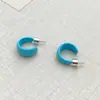 2026 Nova Moda C-shaped Cor de Doce Esmalte Glace Gotejamento de Óleo Personalidade Agulha de Prata Esterlina 925 Versátil Simples Brincos Stud Brincos