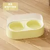 Cuenco Doble de Cerámica para Gatos y Perros, Comedero para Gatos, Protege la Columna Cervical, Antideslizante, Antiderrames, Antisalpicaduras, Bebedero para Gatos, Comedero