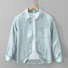 Camisa Listrada Longa Fresca Japonesa Masculina Moda Artística Casual Solta