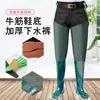 Botas de agua Botas para sembrar arroz Horquilla de cuero Pesca Impermeables engrosadas Botas de lluvia Traje de una pieza Hasta la cintura Transpirables Pantalones de lluvia Media cuerpo Resistente al desgaste No