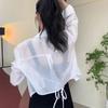 Camisa de Chifón con Protección Solar para Mujer en Verano con Falda y Chal Chaqueta Cardigan Corta Transpirable Blusa Delgada
