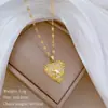 [Acero de titanio] Collar de diamantes de lujo con temperamento de estrella de cinco puntas y amor, cadena de clavícula femenina a juego, cadena de acero de titanio