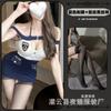Gato Noturno Doce e Picante Estilo Punk Lingerie Sexy Estilo Desejo Puro Uniforme Cos Revelador de Seios Capitão Marinheiro Influenciador da Internet Conjunto de Saia que Cobre o Quadril