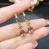 Venta al por mayor de fábrica Pendientes Populares de Amatista Natural con Incrustación de Plata S925 Piedra Principal 6*8 Joyería de Lujo Venta Directa de Fábrica