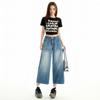 Jeans Acortados Estilo Perezoso Color Albaricoque Azul Vintage para Mujer 2026 Nuevo Estilo Transfronterizo Pantalones de Mezclilla de Nueve Puntos Pantalones de Pierna Ancha