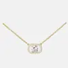 Collar de Moda de Lujo Ligero Europeo y Americano con Circonita para Mujer, Diseño Único con Colgante Chapado en Cobre Dorado, Cadena para Clavícula al por Mayor
