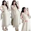 2025 Ropa de Maternidad Nueva Estilo Francés Suave Sencillo Fresco Dulce Versátil Traje de Maternidad Tallas Grandes Ropa para Mujer