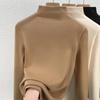 Camiseta Térmica de Felpa con Cuello Medio y Tejido de Aire para Mujer, Ropa Interior de Otoño e Invierno, Nuevo Estilo 2026, Forrada de Felpa, Tacto de Alta Gama, Top para Abrigo