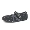 Zapatos Mary Jane de estilo coreano, impresionantes, de lunares retro, una nueva colección de otoño 2026 de bailarinas planas de punta poco profunda