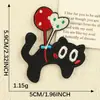 Parche de Tela Adhesivo DIY Original en Stock con Bordado de Gato Negro de Dibujos Animados Decoración para Ropa Infantil