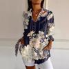 Estación Independiente Más Vendida Camisa Larga para Mujer Fábrica de Origen Planta de Impresión 3D Flores Otoño Tendencia Europea y Americana Camisa de Hombro