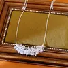 Colar Minimalista de Contas de Vidro, Corrente Elegante e Única para Suéter, Conjunto de Joias de Luxo Leve de Alta Qualidade para Atacado