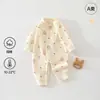 Roupas de Bebê Classe A Macacão 100% Algodão Todas as Estações Sem Costura Camada Base Primavera e Outono Romper Macacão Unissex para Recém-Nascido