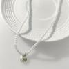 Colar de pérolas de vidro em forma de coração com zircônia micro incrustada feminino estilo coreano temperamento fashion celebridade da internet corrente de clavícula de pérola brilhante em forma de coração