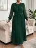 Comercio exterior transfronterizo europeo y americano talla grande otoño 2026 nueva moda elegante color liso ceñidor de cintura vestido largo de manga larga con corbata