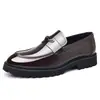Zapatos de Cuero Casual de Negocios para Hombre, Piel de Vaca de Primera Capa, Mocasines Brillantes sin Cordones, Cuero Genuino, Charol, Zapatos Formales para Boda