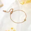 Pulsera ajustable de titanio y acero con incrustación de un solo diamante, a la moda, simple, se puede usar para bañarse, oro de 18k, una pulsera de diamante no se decolora