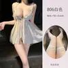 Camisón sexy de talla grande con tirantes, estilo puro deseo, diseño de abertura, fácil de llevar, con efecto push-up y detalles calados, camisón seductor para mujer