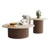 Mesa de café de pizarra de diseño para sala de estar, adecuada para apartamentos pequeños, estilo moderno minimalista de moda, mesa de café de travertino estilo Wabi-Sabi