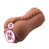 Masturbador Masculino Realista de Silicone Canal Duplo com Função de Sucção, Brinquedo Sexual para Adultos, Copo Avião Inserível para Adultos