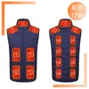 Nuevo chaleco calefactor inteligente transfronterizo con 17 zonas de calefacción, ropa térmica cálida de invierno, chaleco calefactor eléctrico USB, suministro directo del fabricante
