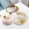 Nuevo Sombrero de Paja para Niños Sombrilla de Verano Sombrero de Copa Vacío Sombrero para el Sol Sombrero de Sol para Bebés Niñas Sombrero de Sol Protección Solar para la Playa