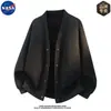Sudadera cárdigan de punto de alta calidad marca NASA, para hombre, otoño, casual, corte holgado, top moderno versátil