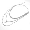 Fabricantes de joias populares europeus e americanos atacado novo diamante garra diamante personalidade moda cruz multicamadas colar