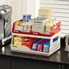 Estante de Almacenamiento Dopamina Escritorio Multicapa Plegable Estante de Snacks Estante de Almacenamiento de Cosméticos Cesta de Almacenamiento Plegable