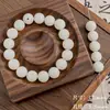 Cuentas de jade blanco bodhi, cuentas redondas, cuentas de semilla de bodhi, pulseras de cuentas hechas a mano, dijes colgantes, accesorios y materiales para joyería DIY