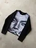 2025 Gótico Harajuku Estampa Tendência Tendência de Rua Gola Redonda Manga Longa Camiseta Inverno Novo Roupas Y2K para Homens e Mulheres