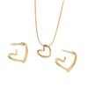 Collar de Corazón Calado Nicho de Lujo Ligero Aretes de Corazón para Mujer Ins Estilo K Diseño Simple Collar Cadena Clavícula Diario
