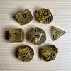 Juego de Dados Poliedros D&D con Patrón de Mármol, Color Mixto Transparente D4D6D8D10D12D20 Caras, Coc, Juego de Mesa, Juego de Siete Piezas