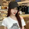 Novo Chapéu de Artista Vintage de Algodão e Linho para Mulheres, Boné Simples Listrado Estilo Britânico, Boné de Jornaleiro Casual de Rua