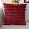 Funda de Almohada de Peluche de Color Sólido en Forma de Corazón, Funda de Cojín de Corazón 3D para el Día de San Valentín, Adecuada para Sofá de Sala de Estar y Dormitorio