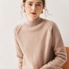 Suéter de Cachemira para Mujer Estilo para Viajar al Trabajo, Nuevo Suéter Suave para el Día a Día, Camiseta Básica de Cuello Medio Alto, Mangas Raglán Amigables con la Piel para Otoño e Invierno