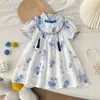 Vestido Infantil Verão Novo Estilo Vestido Estampado de Manga Curta Estilo Nacional Novo Estilo Chinês Vestido Cheongsam