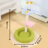 Estrutura de escalada para gatos grandes, árvore de gato multicamadas integrada com ninho de gato, arranhador de gato, tamanho compacto com pequeno design floral