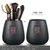 &Frete Grátis Cerimônia do Chá Seis Cavalheiros Combinação Conjunto Completo Acessórios para Conjunto de Chá Kung Fu Colher de Chá de Bambu Pinças Pinças Madeira Maciça