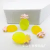 Desenho Animado Transparente Fruta Açucarada Abacaxi Morango DIY Gel de Creme Capa de Celular Acessório de Cabelo Corda de Cabelo Menina Material de Resina