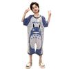 Pijama de una pieza para niños Niños Verano Algodón Puro Delgado con Aire Acondicionado Anti-Patada Mono para Niños y Bebés Manga Corta Ropa de Casa