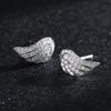 Aretes de Plata Esterlina s925 para Mujer con Circonitas Micro-incrustadas Alas de Ángel ins Aretes de Lujo Ligero de Moda Joyería Explosiva Transfronteriza Europea y Americana