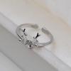 Accesorios de joyería hechos a mano DIY S925 Anillo de princesa simple de alce de asta abierta de plata 5-6 con soporte vacío de perla 2731