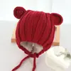 Gorro Infantil Otoño e Invierno Hecho a Mano Lindo Dibujo Animado Orejas de Rana Gorro de Lana Cálido Tejido