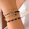 Pulsera Explosiva Hecha a Mano Transfronteriza Estilo Bohemio Vacacional Apilada Uso Nicho Sentido del Diseño Pulsera de Lujo Ligero para Mujer con Cuentas de Arroz