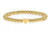 Pulsera Dorada con Cuentas y Nudo de Amor Anillo Geométrico Joyería de Moda Estilo Nuevo Amazon Transfronterizo