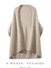 Cárdigan Francés Batwing 100% Lana Pura para Mujer Cubierta Holgada Ropa Exterior Adelgazante Versátil para Primavera y Otoño Ropa de Punto Elegante