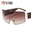 Europa y Estados Unidos montura grande metal una pieza color patas de gafas pc gafas de sol de moda personalidad combinable transfronterizas gafas de sol populares 2025