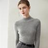 Suéter de Cashmere Puro para Outono e Inverno, Linha de Frente, Pronto para Vestir, Gola Alta Meia, Pulôver, Manga Longa, Efeito Emagrecedor, Camisa de Base Tricotada