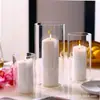 Tubo de Vidrio Transparente Recto de Alto Borosilicato con Base Florero Hidropónico Taza para Velas de Aromaterapia Múltiples Especificaciones En Stock Venta al por Mayor